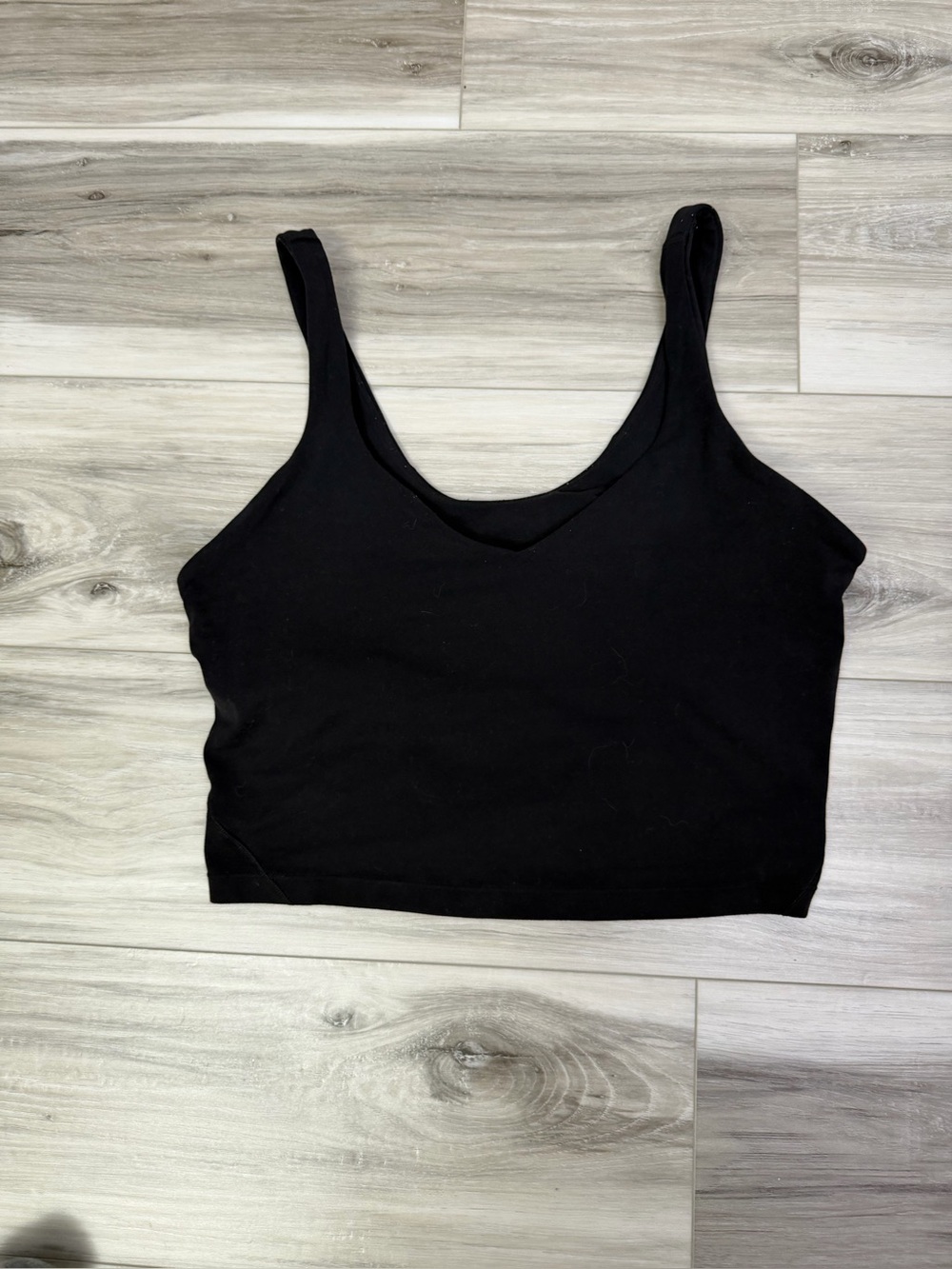 lululemon athletica Black Scoop Crop Sports Bra SZ 12